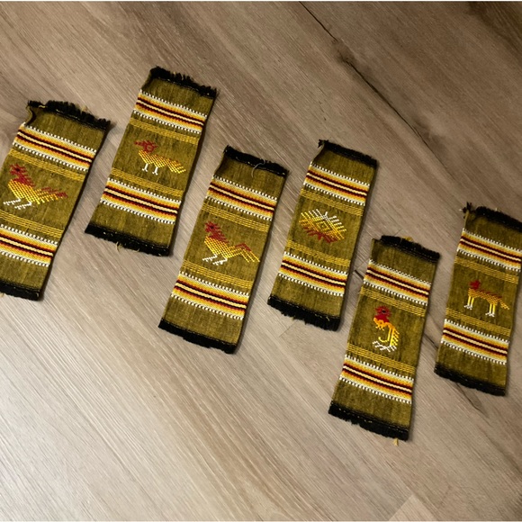 Chimayo Southwestern Set of 6 woven cocktail napkins folk art - Picture 3 of 6